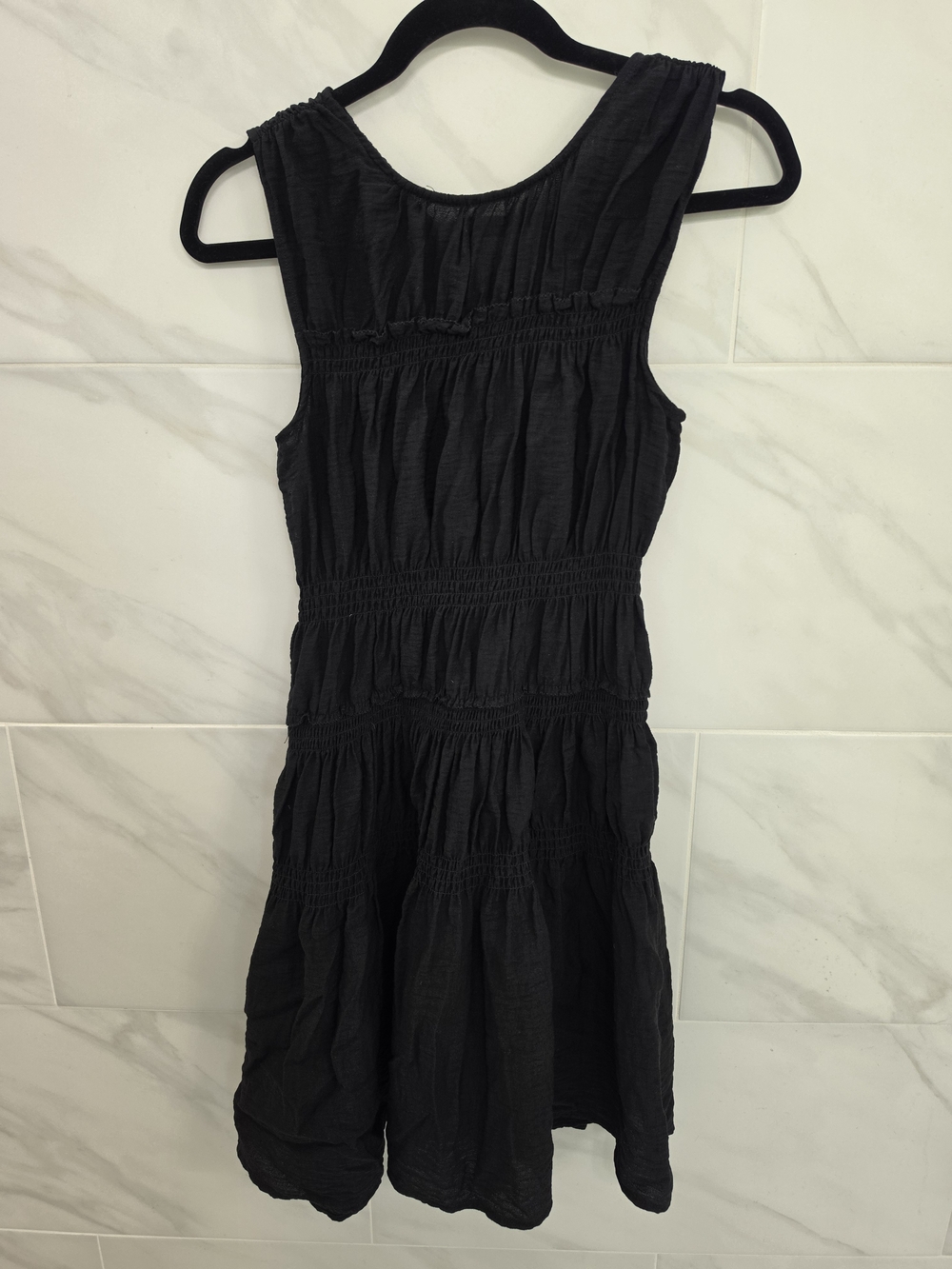 Time and Tru Black Sleeveless Tiered Midi Dress